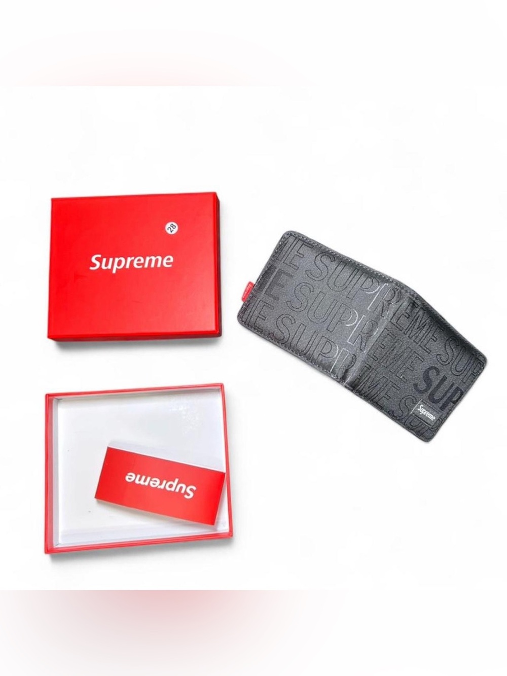 Men’s Supreme Black Bifold Wallet - Brand New